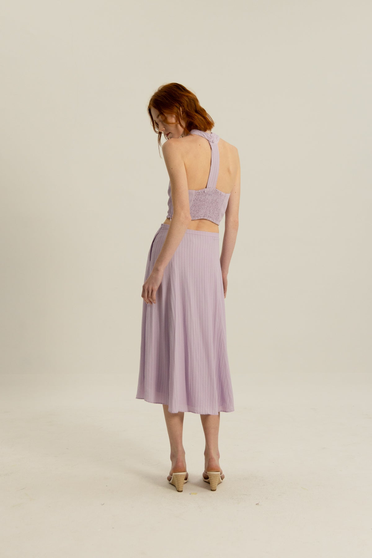 Neville Cross halter Neck Top in Lilac – Génue