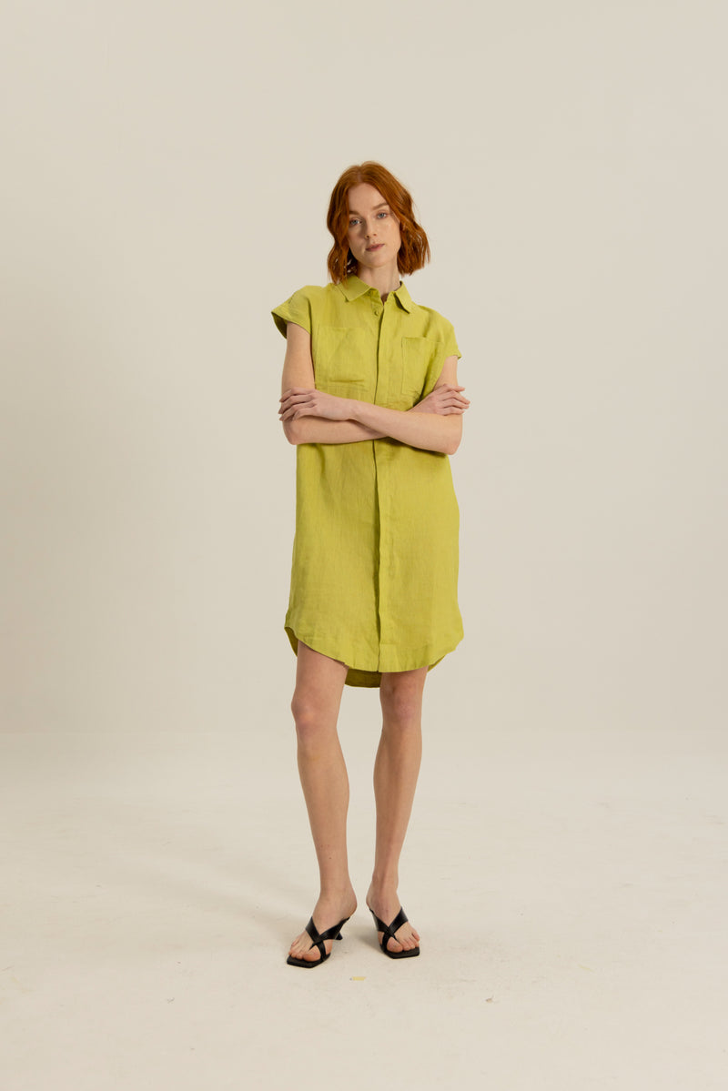 oliver linen mini dress Oliver Linen Mini Dress Retrofete