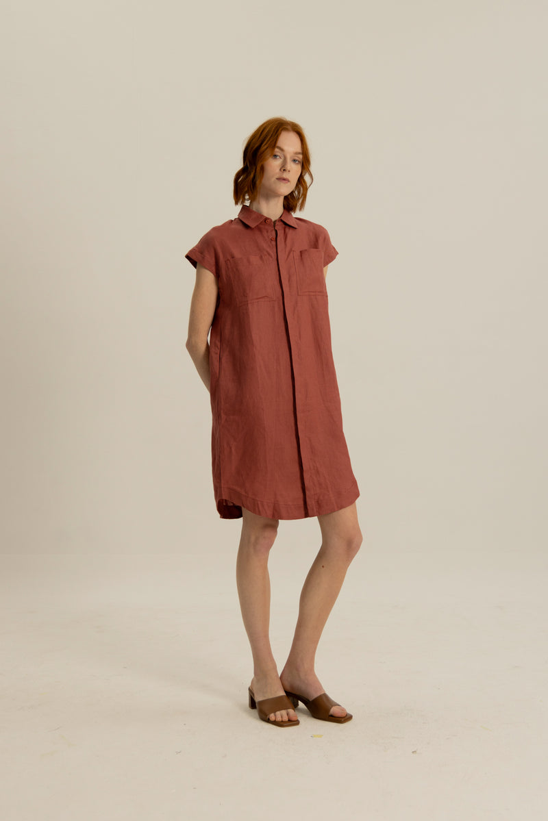 oliver linen mini dress Shani Shemer Oliver Linen Mini Dress in Lavender Flowers