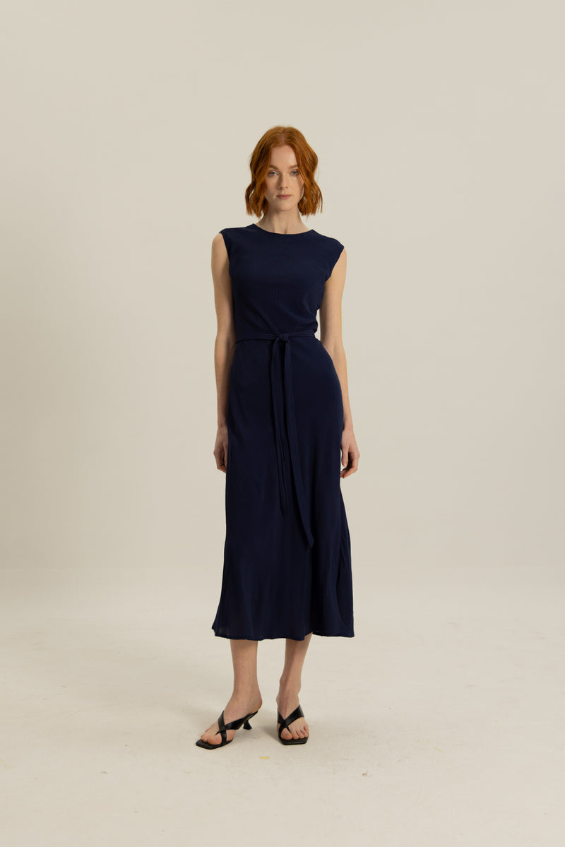 Charlie Biased Cut Dress in Midnight