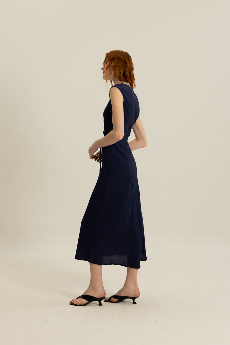 Charlie Biased Cut Dress in Midnight