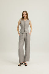 Danielle Elasticated Day Trousers in Heather Grey
