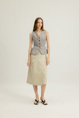 Florence Linen Waistcoat in Heather Grey