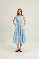 Hazel Sleeveless Tiered Dress in Sky