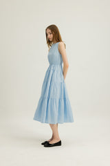 Hazel Sleeveless Tiered Dress in Sky