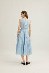 Hazel Sleeveless Tiered Dress in Sky