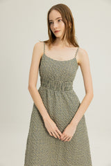 Brooke Shirred Waist Dress in Blue Daisy