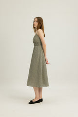 Brooke Shirred Waist Dress in Blue Daisy