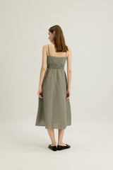 Brooke Shirred Waist Dress in Blue Daisy