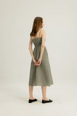 Brooke Shirred Waist Dress in Blue Daisy
