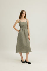 Brooke Shirred Waist Dress in Blue Daisy