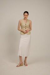 Florence Linen Waistcoat in Sand