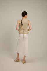 Florence Linen Waistcoat in Sand