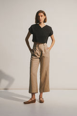 Danielle Elasticated Day Trousers in Taupe