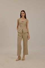 Danielle Elasticated Day Trousers in Taupe