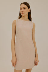 Oaklyn Waist Tie Short Dress in Peach