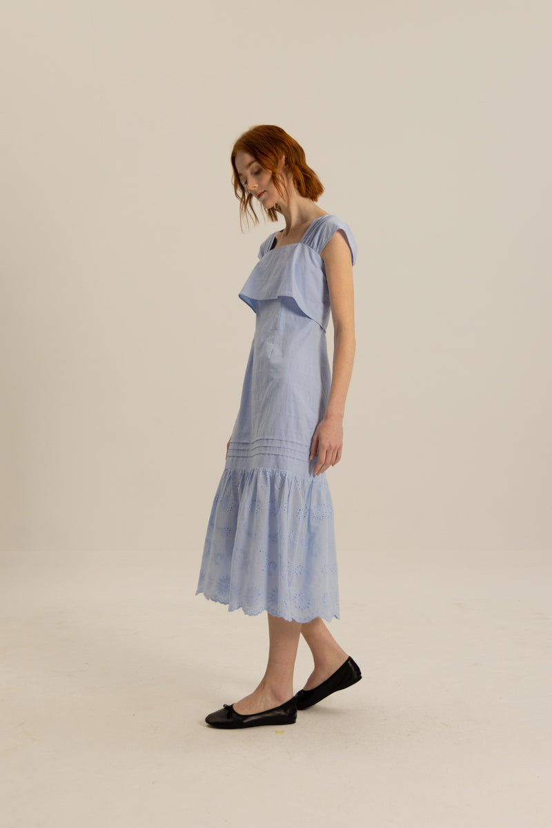 Taylor Layered Sleeved Dress in Hyacinth