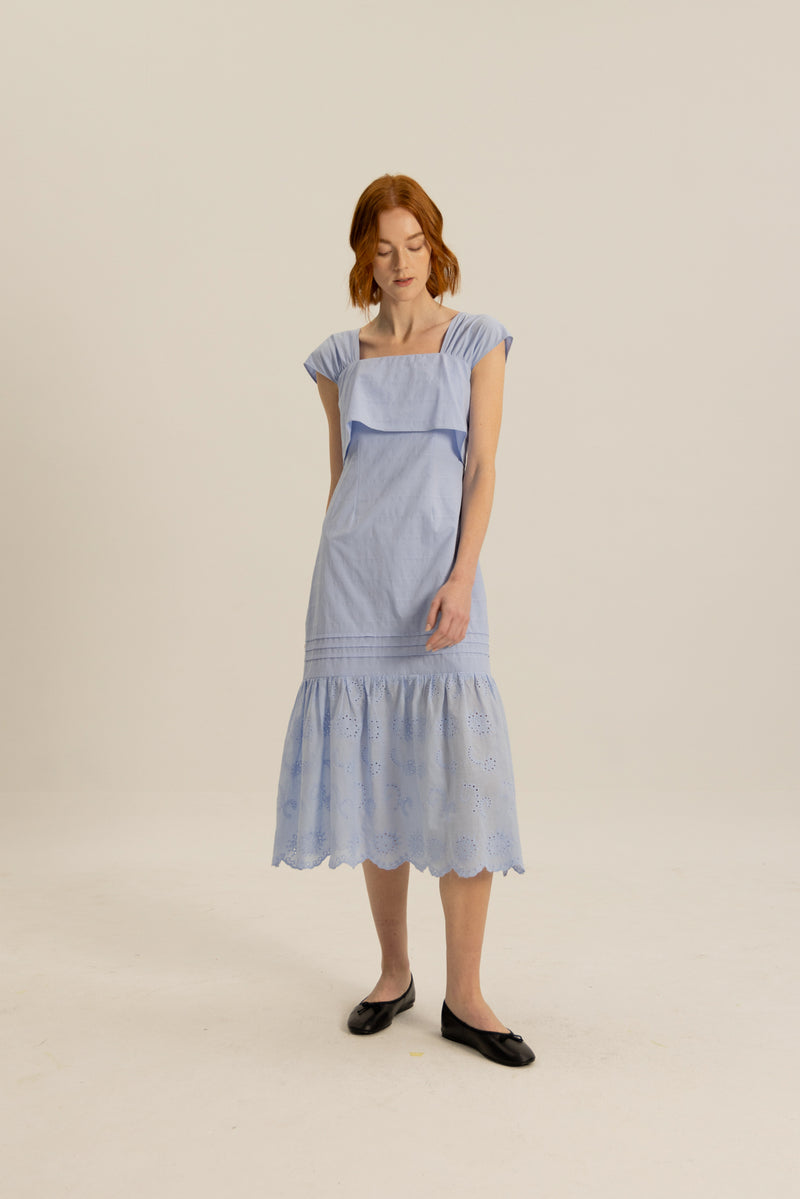 Taylor Layered Sleeved Dress in Hyacinth