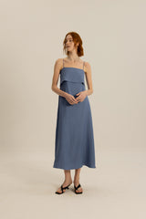 Sienna Layered Cami Dress in Cornflower Blue