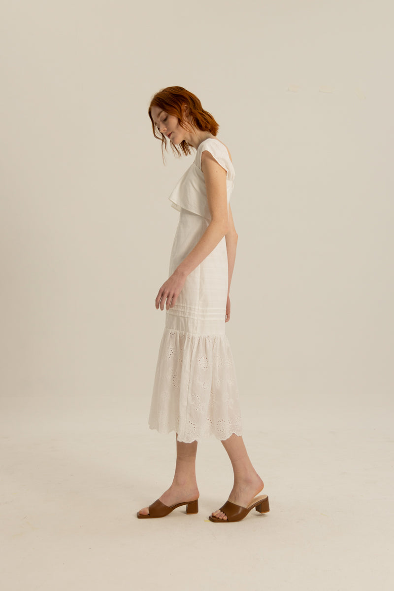 Taylor Layered Sleeved Dress in White