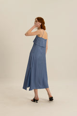 Sienna Layered Cami Dress in Cornflower Blue