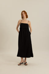 Sienna Layered Cami Dress in Black