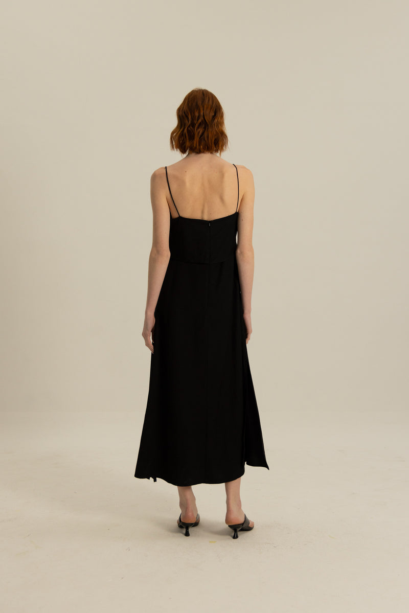 Sienna Layered Cami Dress in Black