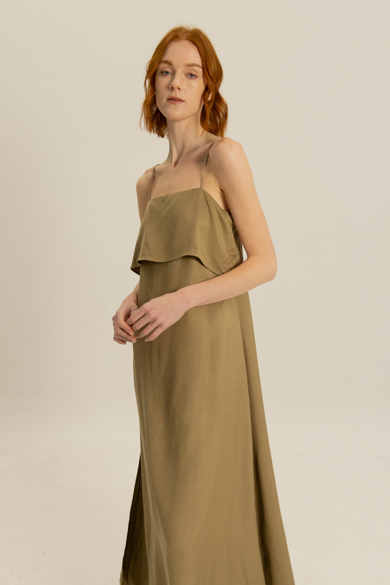 Sienna Layered Cami Dress in Olive