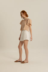 Noel Elasticated Day Shorts in White