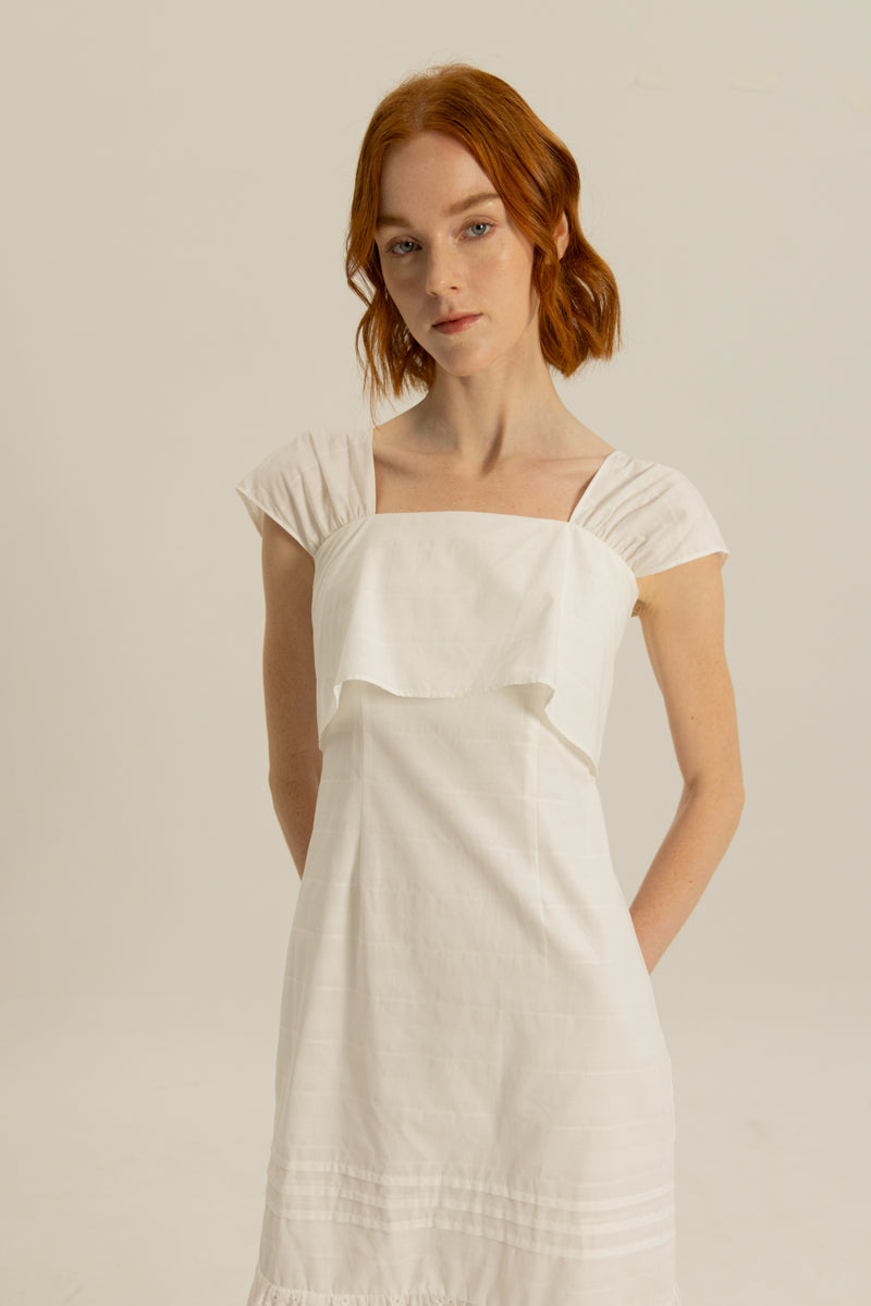 Taylor Layered Sleeved Dress in White