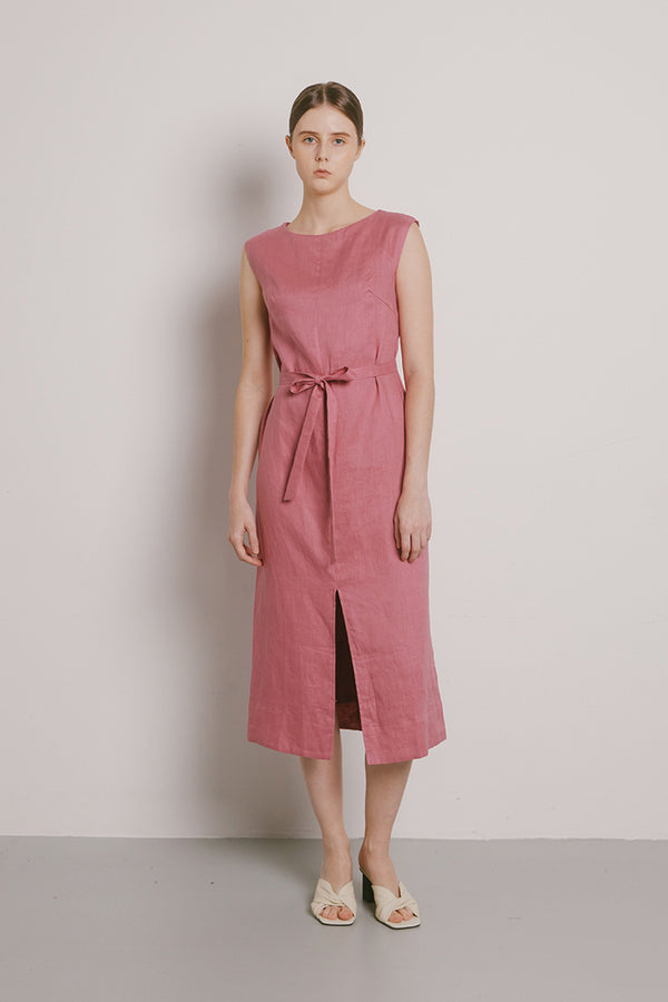 Phoebe Column Dress in Mulberry Pink