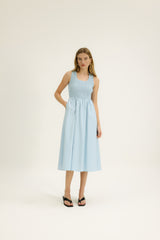 Serenity Shirred Dress in Hyacinth