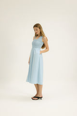 Serenity Shirred Dress in Hyacinth