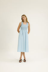 Serenity Shirred Dress in Hyacinth