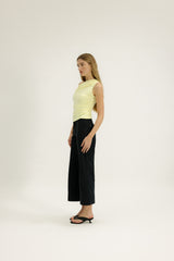 Viktoria One Shoulder Jersey Top in Canary Yellow