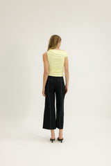 Viktoria One Shoulder Jersey Top in Canary Yellow