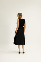 Serenity Shirred Dress in Black