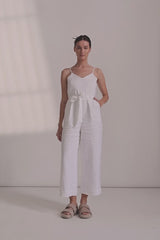 Frankie Low Back Jumpsuit in White