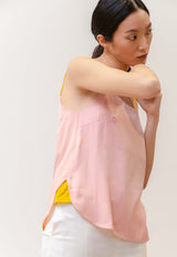 Finn Contrast Detail Cami Top in Pink Yellow