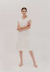 Quinn Short Sleeved Jersey Dress in White