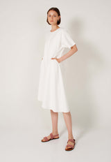 Carol Asymmetric Dress in White