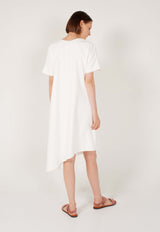 Carol Asymmetric Dress in White
