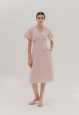 Gemma Wrap Dress in Pink Stripe